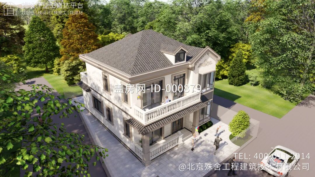 【设计师案例】土建参考造价43万，面宽10m×进深14.2m广西贵港二层欧式别墅-38