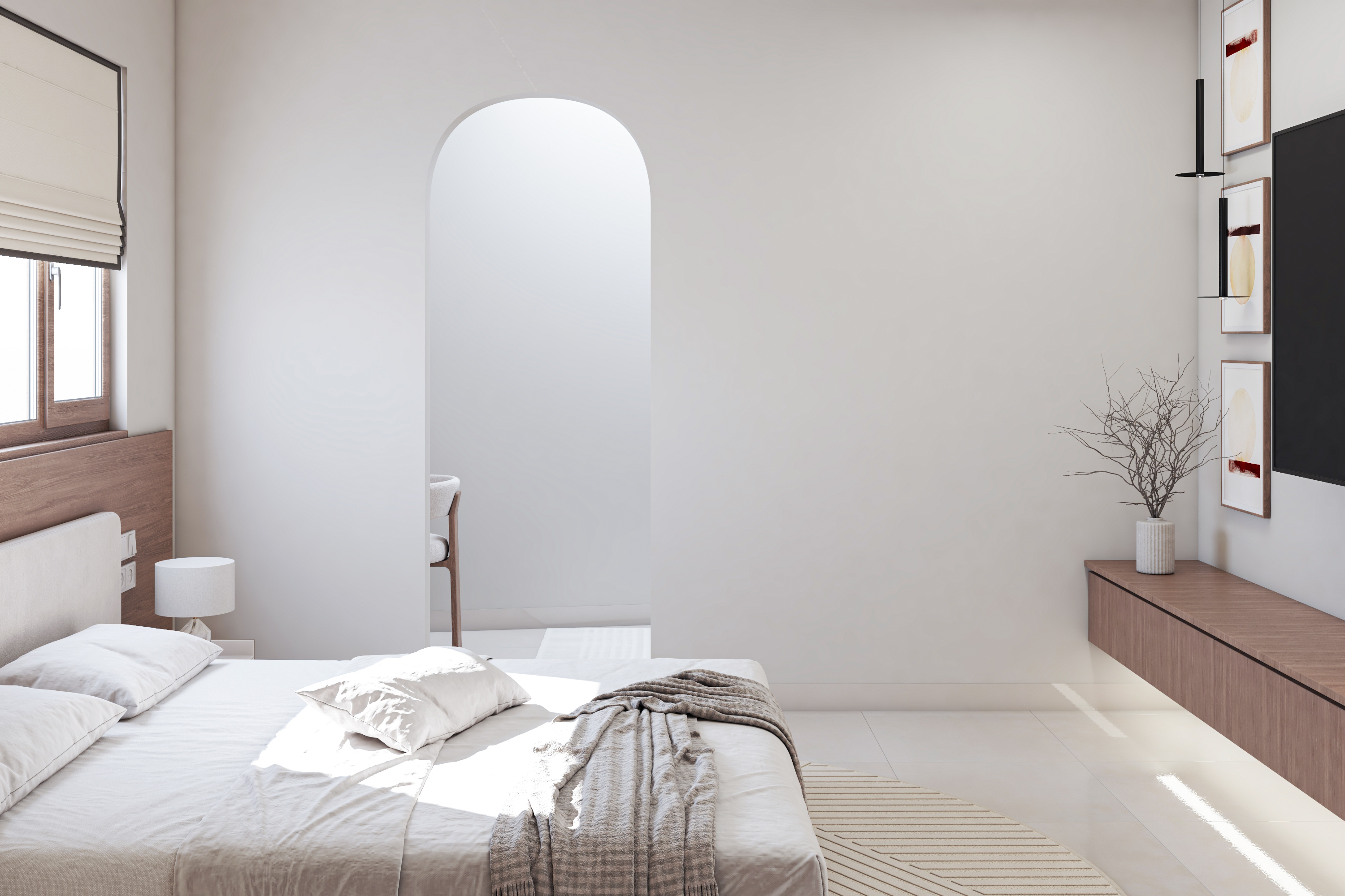 Minimalist Master bedroom with dressing-4