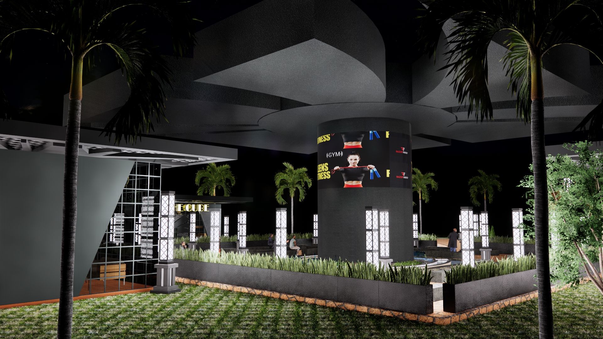 تصميم لمنتزه به العديد من الكافيهات والمطاعم في عمان-42