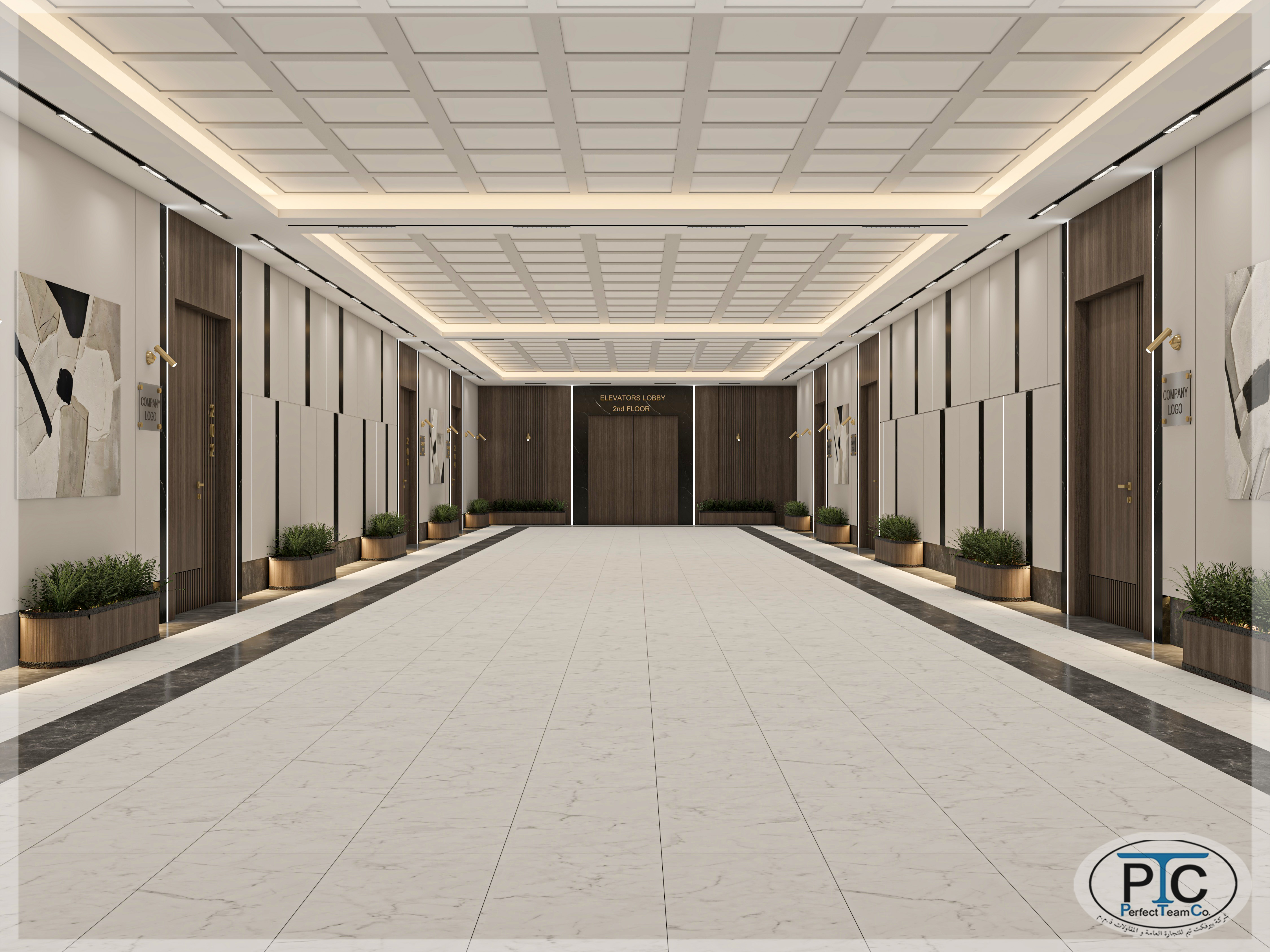 Administrative Building, hallway design - Kuwait City-5