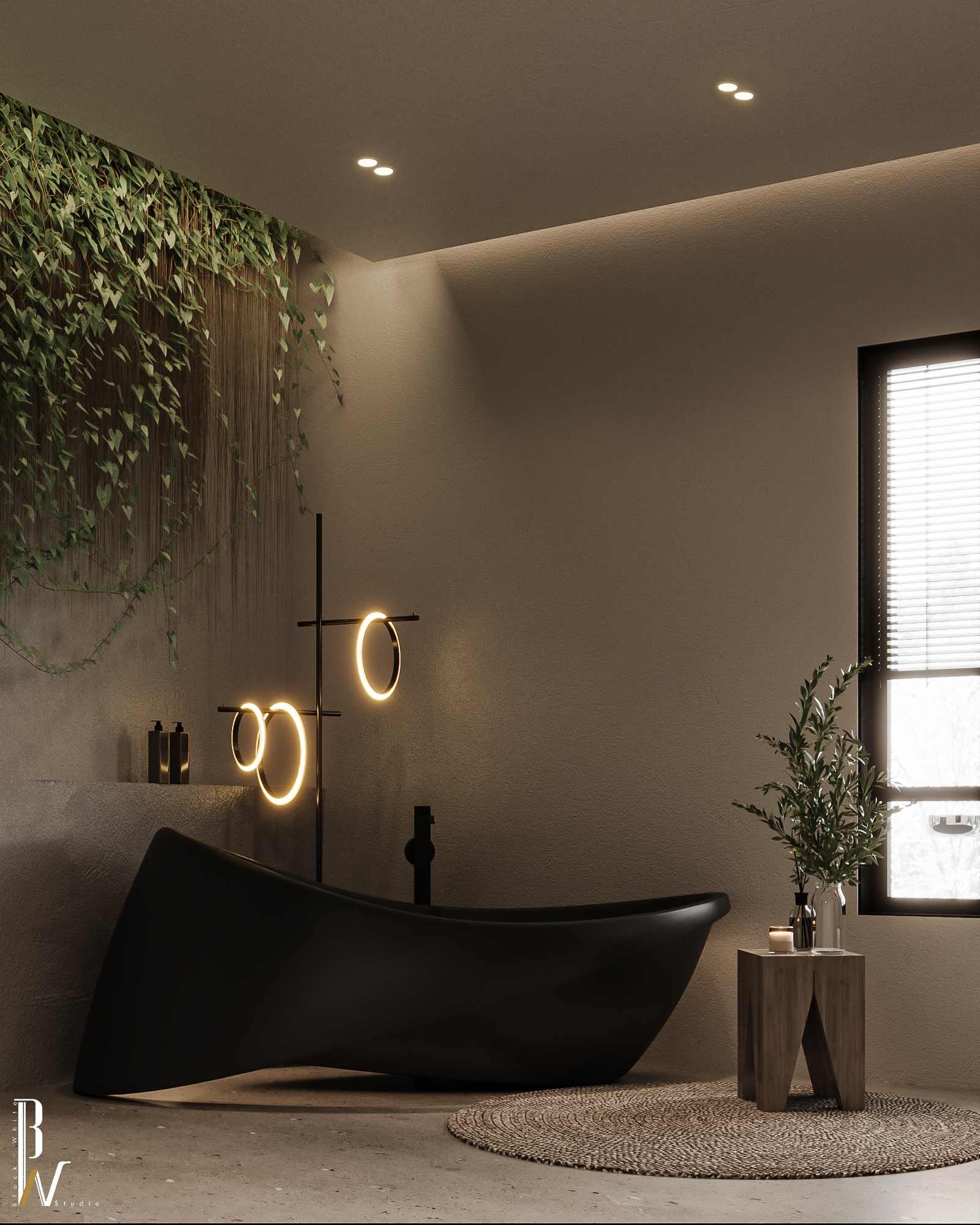 Modern 风格浴室设计丨阿联酋丨Black N White-20