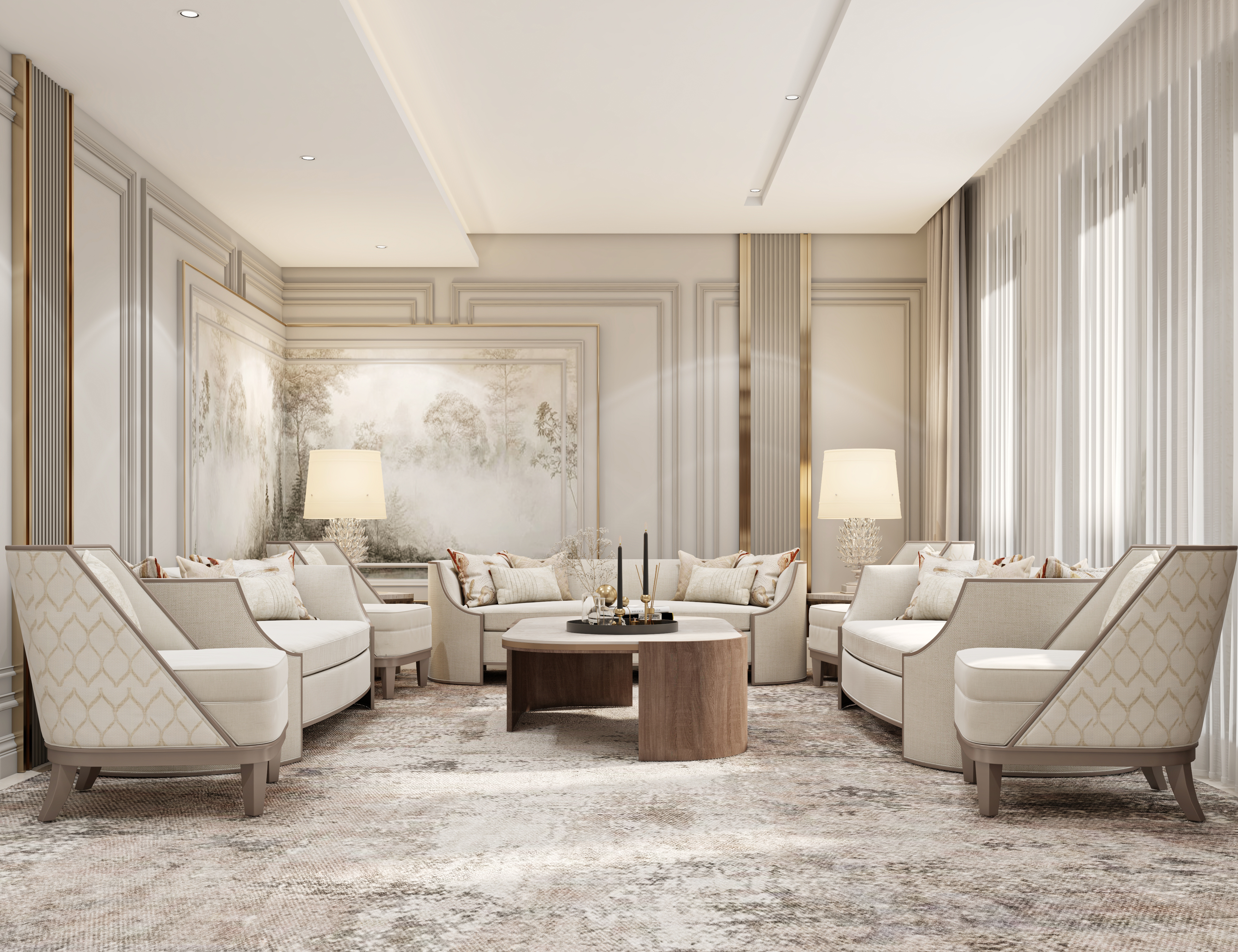 Luxury Simi Classic Men Majlis Design In KSA-6