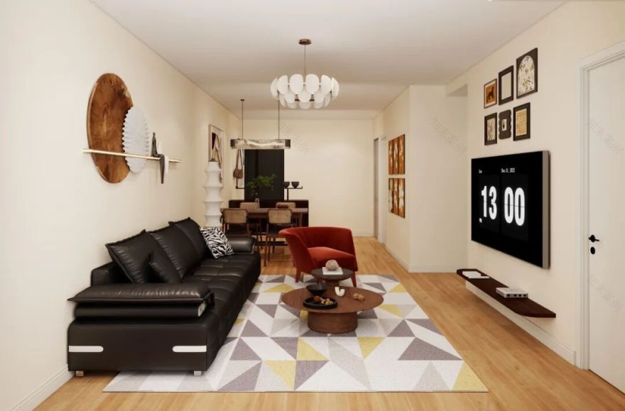 天洋广场|80㎡两居室中古风案例-31