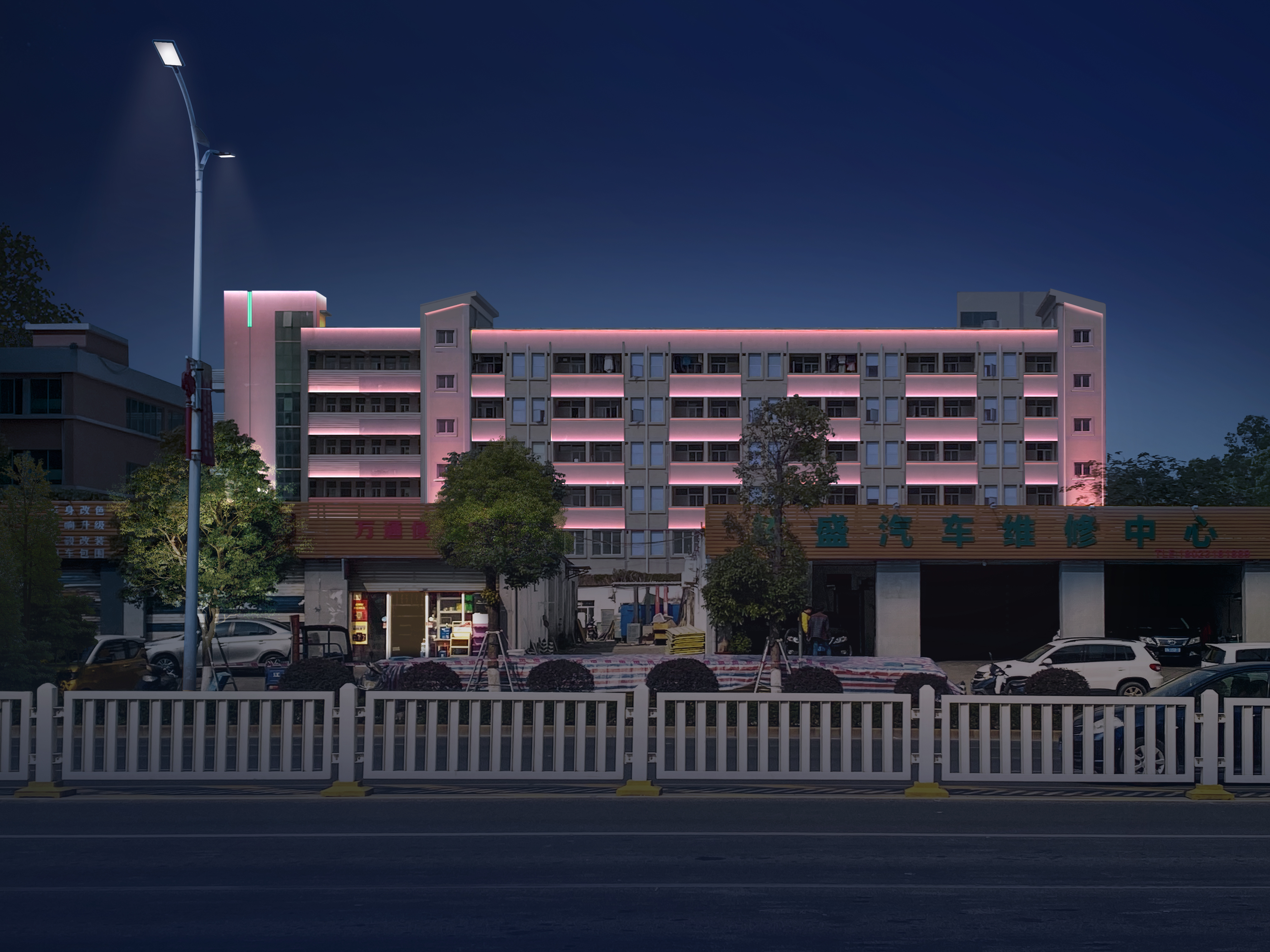 早期的一些商业中心建筑写字楼亮化效果图-13