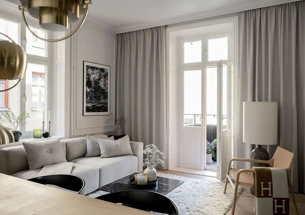 瑞典 66m2 优雅公寓设计-3