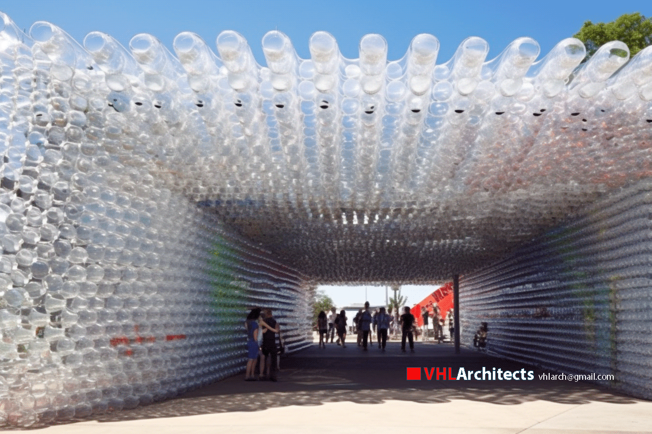 Public toilet recycled Pepsi plastic water bottles-10