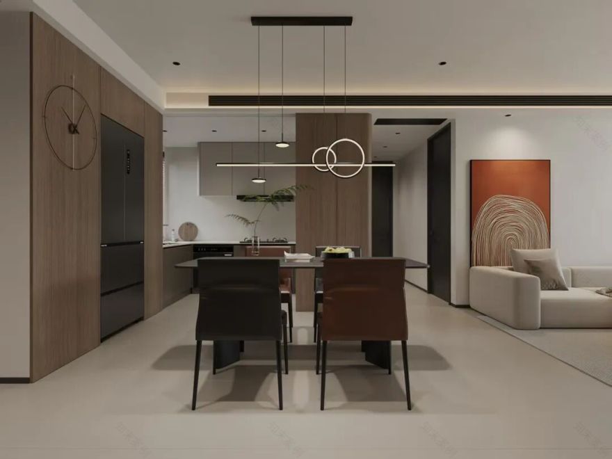 OriginalDesign|作品赏析|润府143平通透轻奢风设计:黑色与木纹交织,演绎高级质感家居!-52