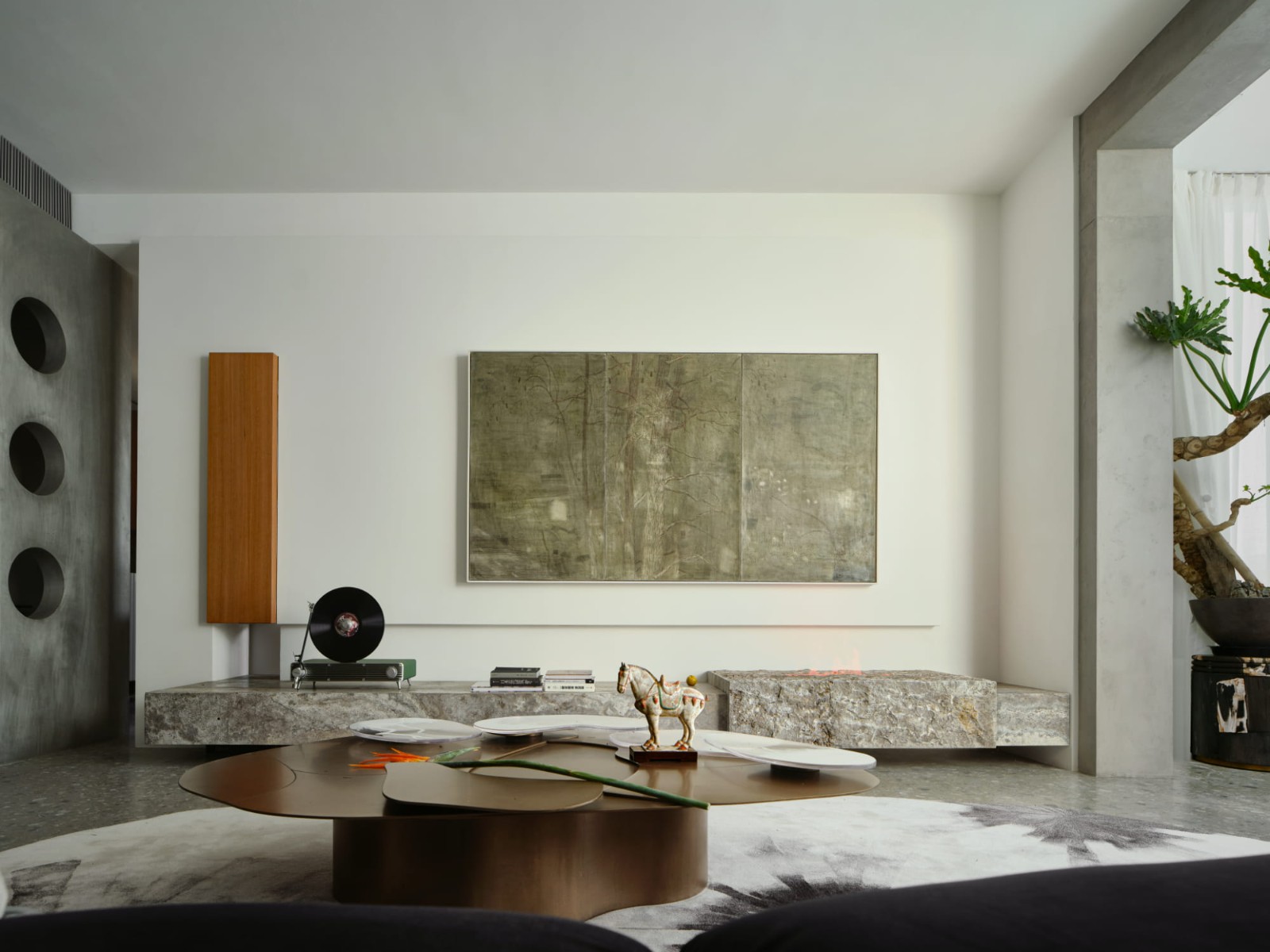 现代折衷与艺术的交织:复式空间“不被定义的家”设计丨HURR赫设计-9