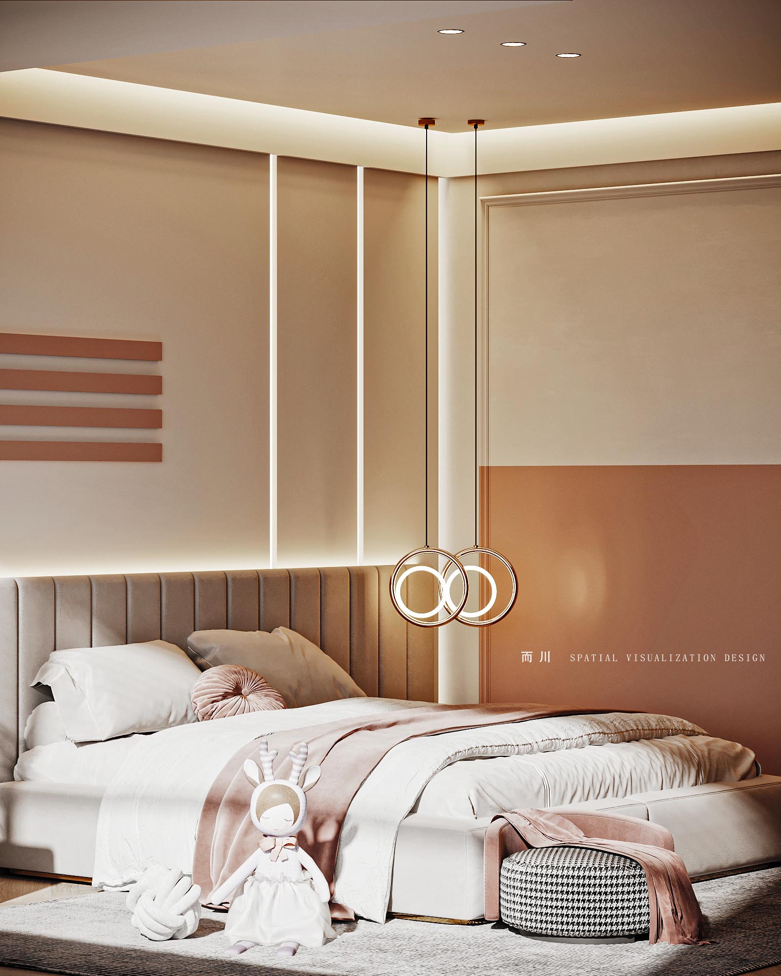 现代意式榻榻米卧室设计丨而川空间可视化工作室-11