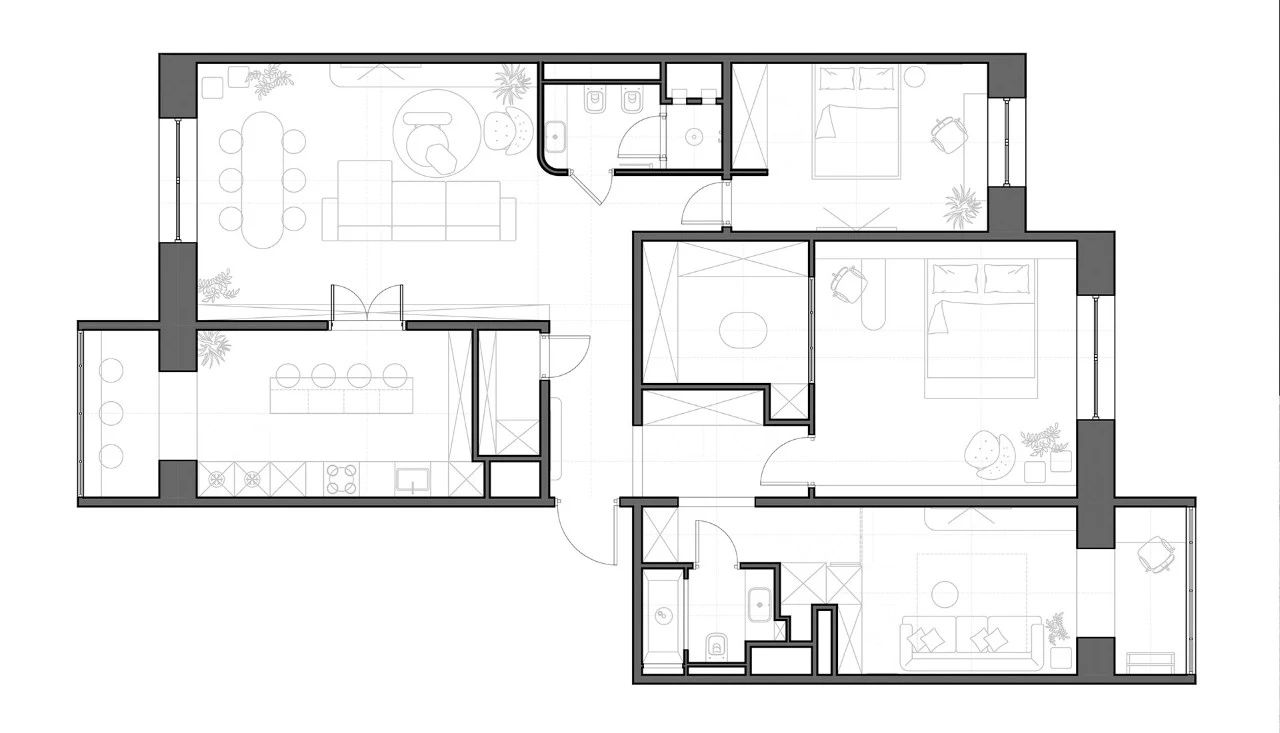 124㎡三口之家自然优雅住宅设计-5