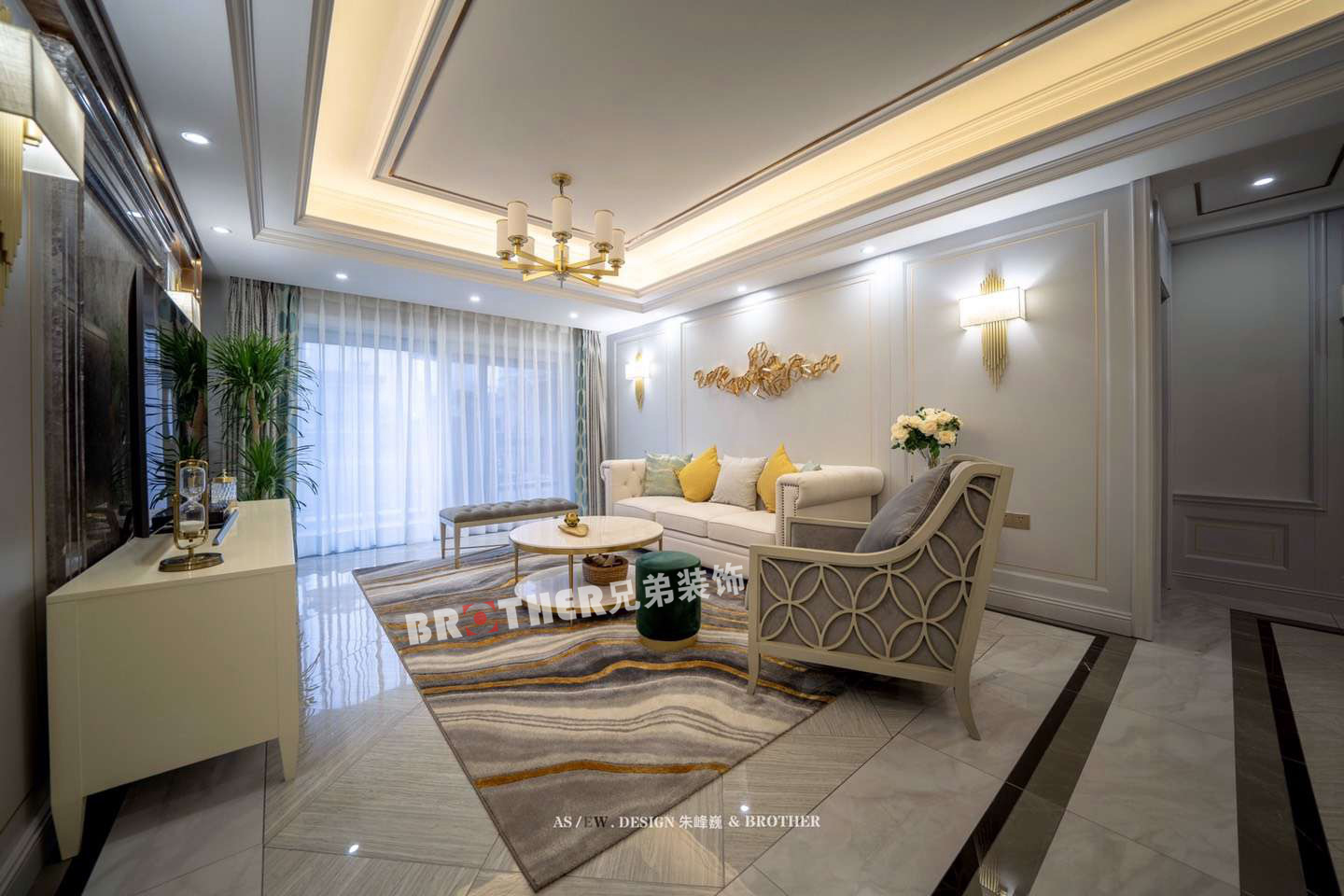 金辉城耀江府轻奢美式跃层装修设计案例-11