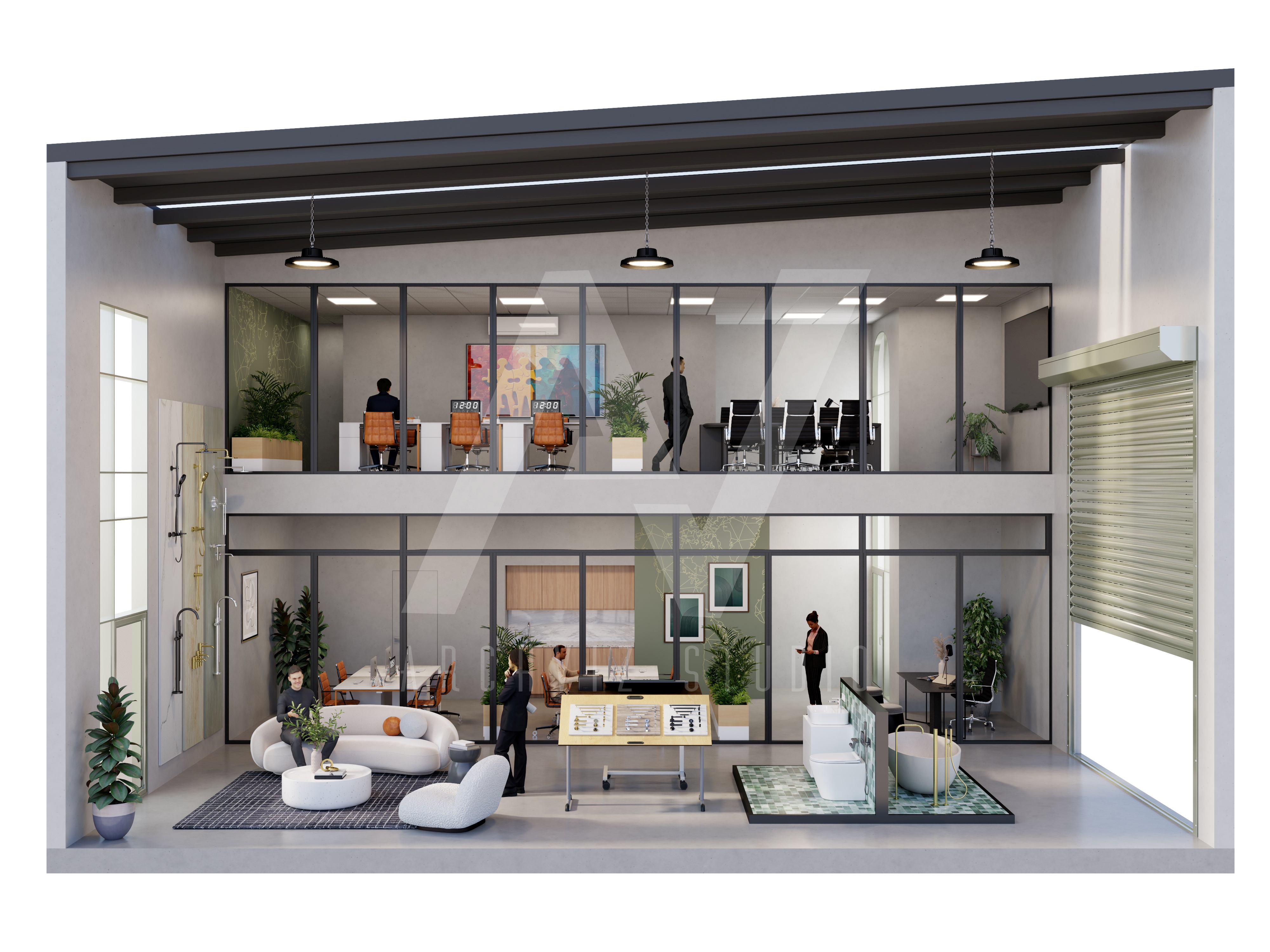 Industrial Complex | 3D Sectional Plans-13