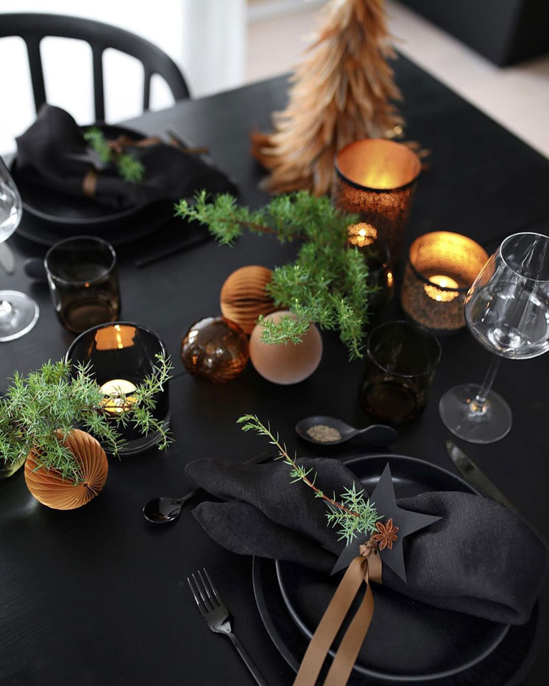 黑色魅力 | 挪威现代乡村风格的圣诞装饰-1
