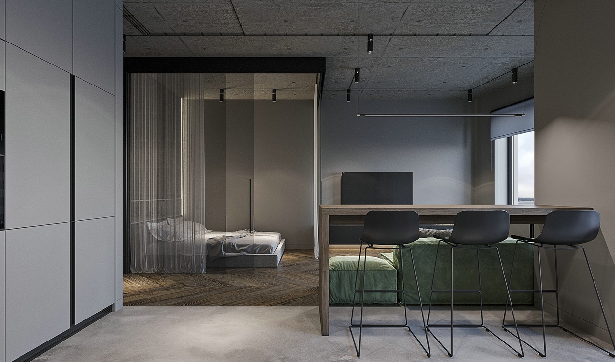 绿色+灰色空间设计 舒适又自然 温柔而绮丽-5