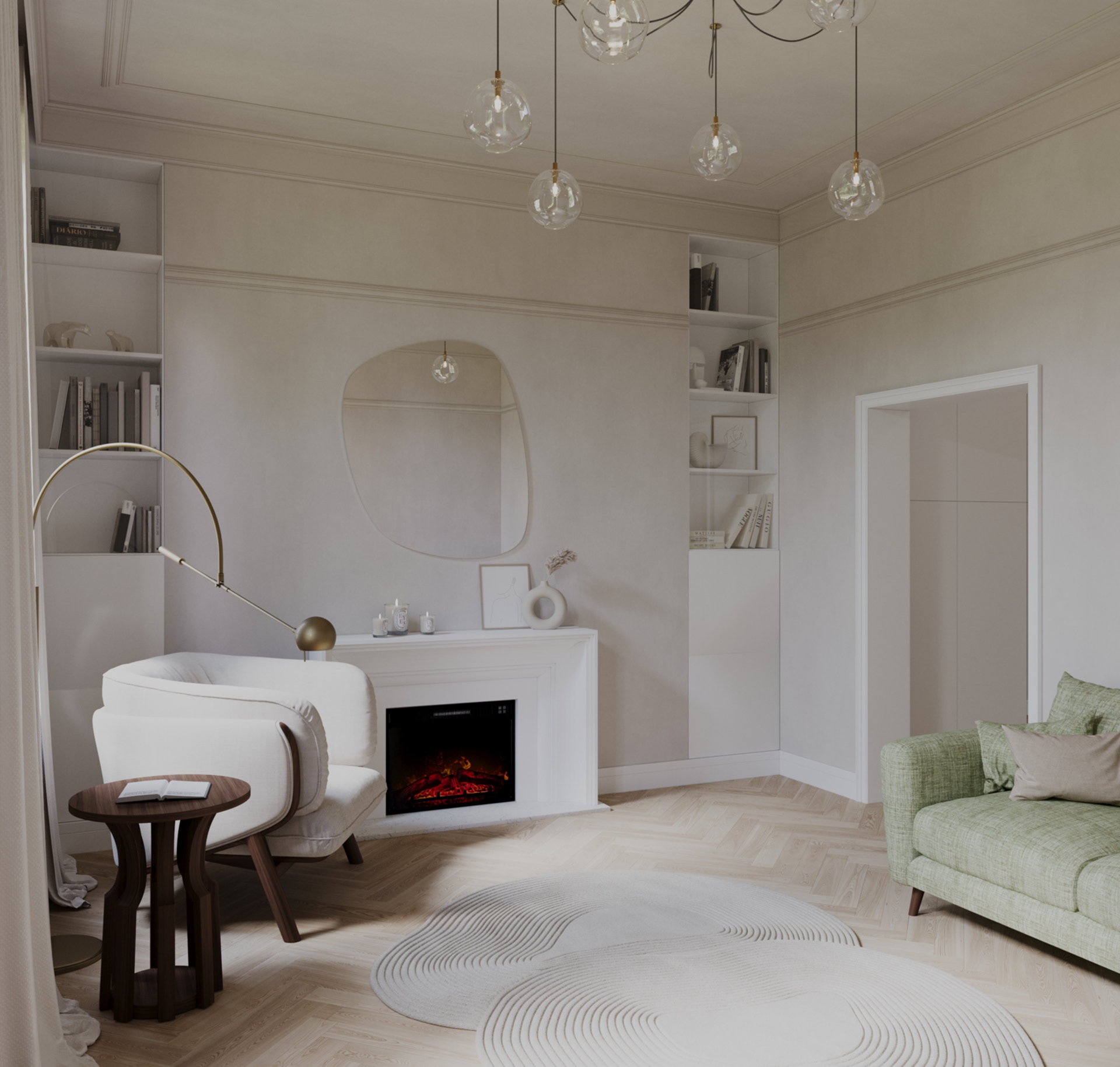 Дизайн приміщень передпокою та вітальні-4