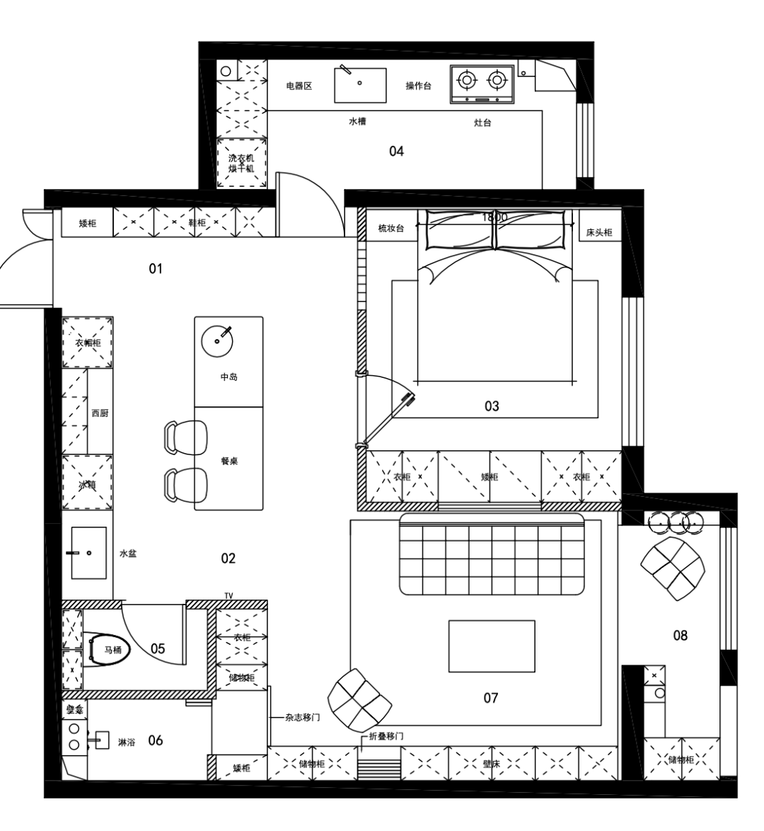 实景落地｜72㎡极简轻法式的家，小户型也能住出平层感-12