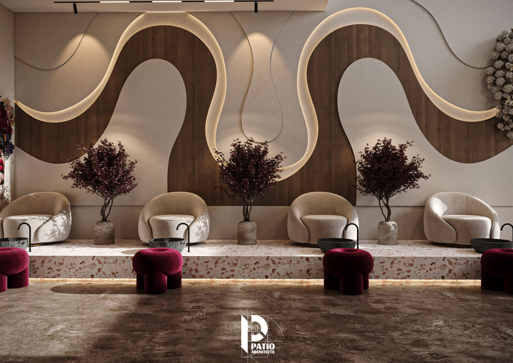 奢华沙龙设计理念

注：你提供的Lu·urious可能拼写有误，推测应该是Luxurious  丨沙特阿拉伯利雅得丨Patio Architects L.L.C-10