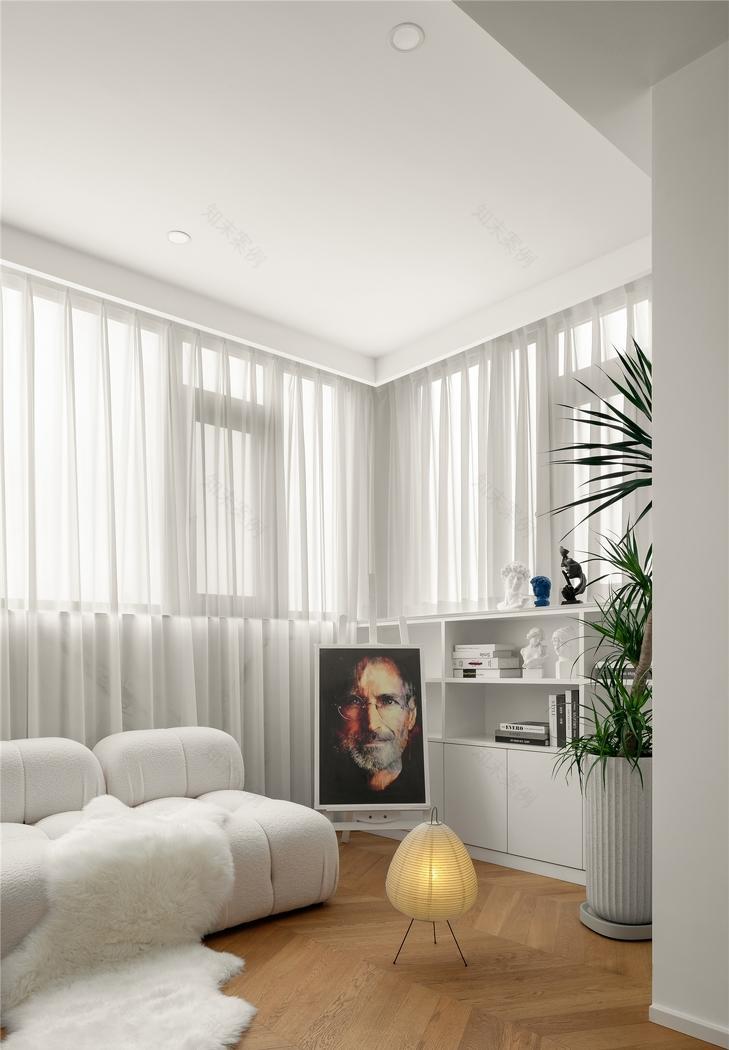 纯白+木色舒适惬意生活空间设计-11