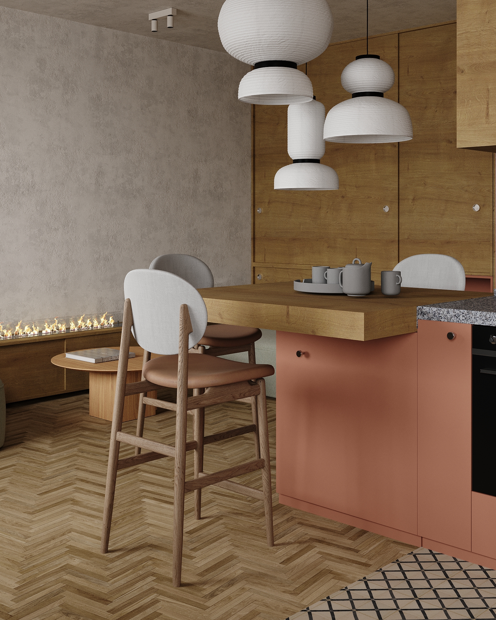 JAPANDI 风格城市公寓室内设计-25