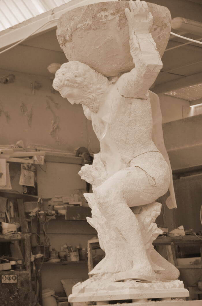 Scultura Atlante tuttotondo in marmo Bianco Carrara | Arte2000-36