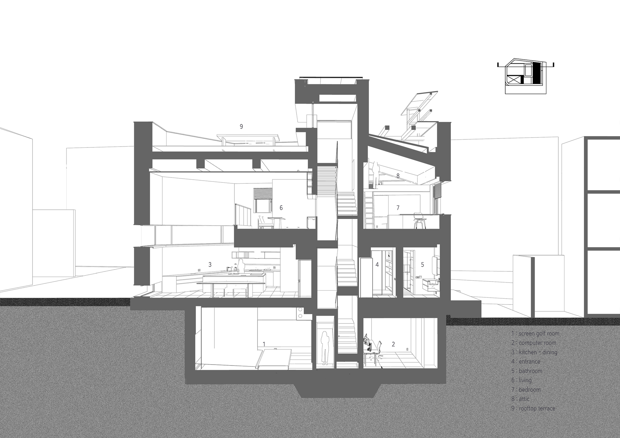 板桥两庭院住宅丨韩国城南市丨June Architects-37
