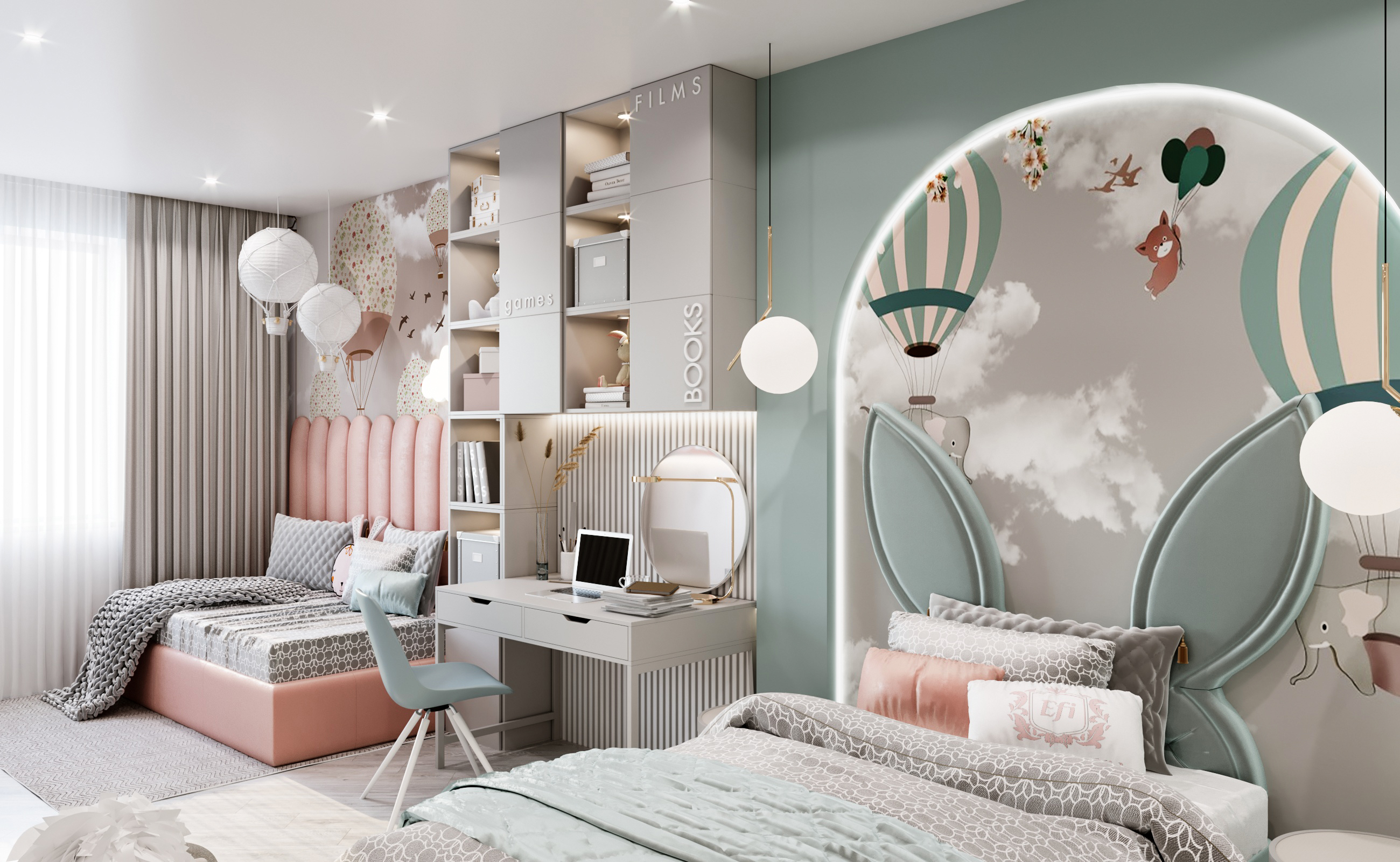 Детская для двух девочек, студия ARTHome г.Новосибирск-1