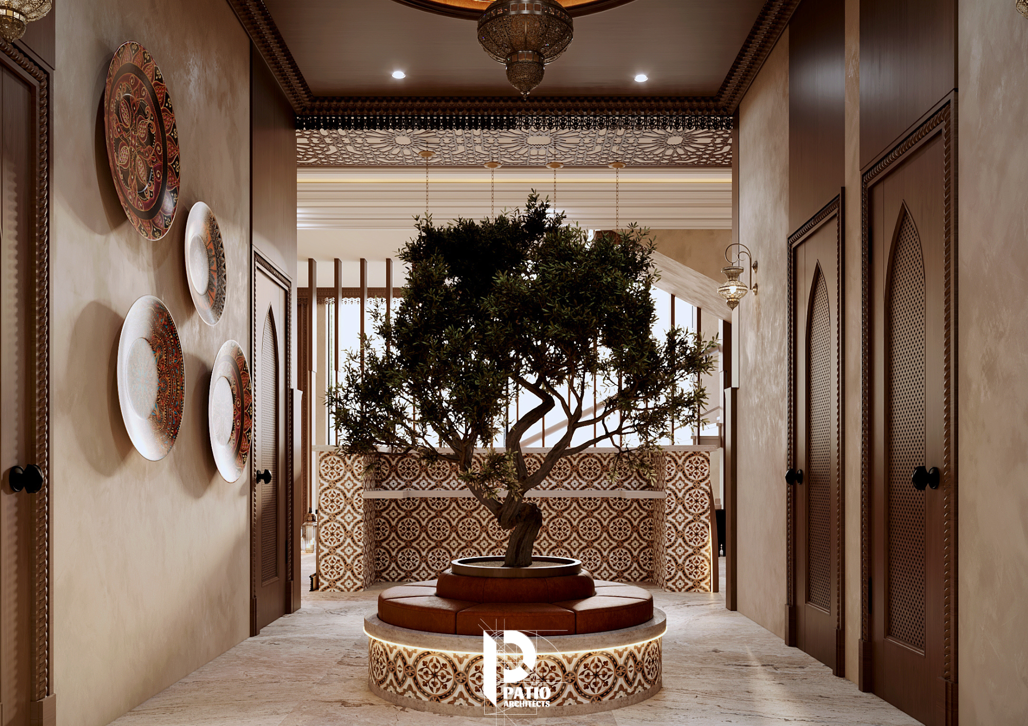 Men’s Hair Salon Entrance & Bar Area Interior Design-12