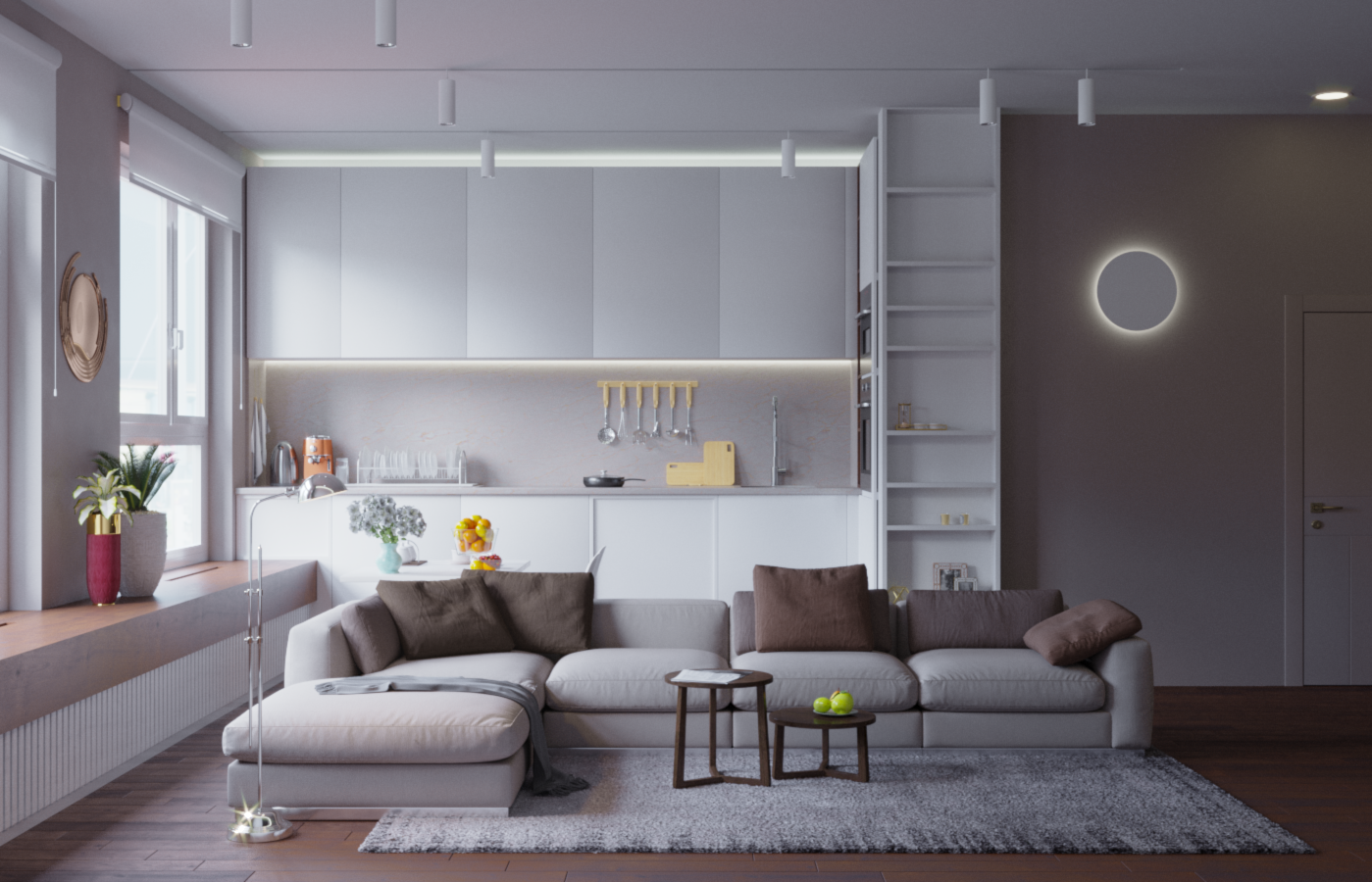 Interior Modern sofa / kitchen-0