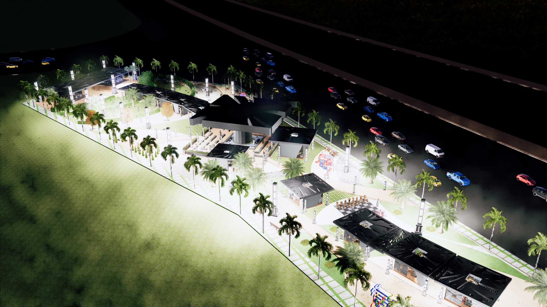 تصميم لمنتزه به العديد من الكافيهات والمطاعم في عمان-37