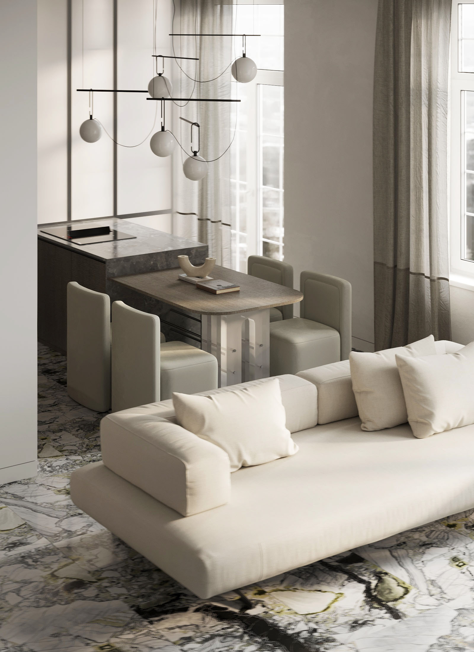 70㎡中性简约空间设计-2