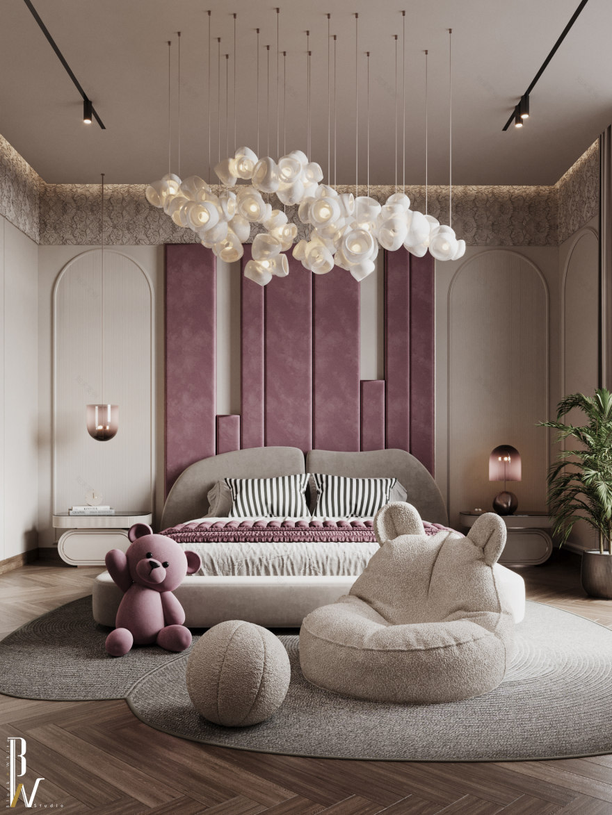 女孩卧室设计丨Black N White-9