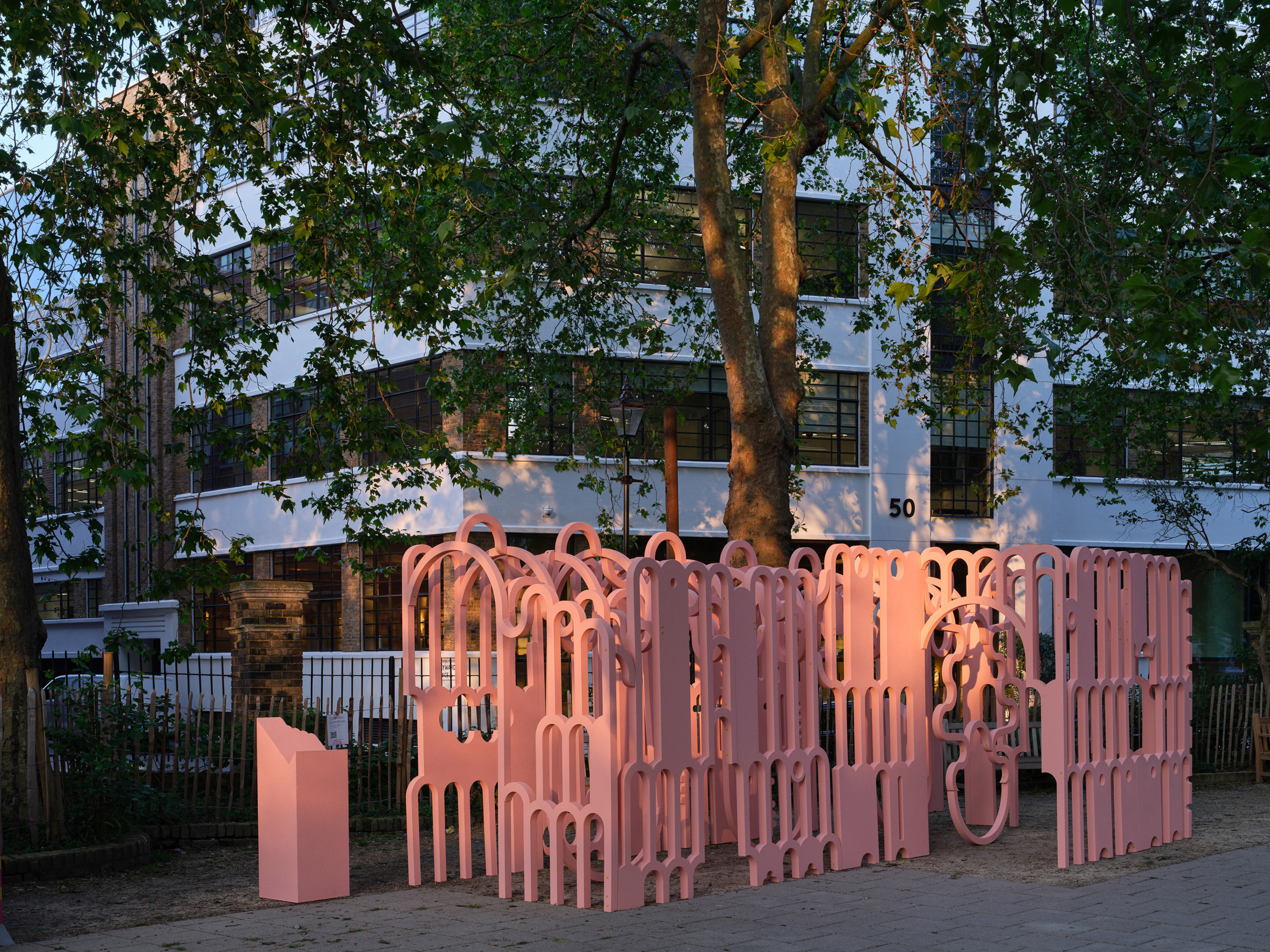 Peter Morris designs Clerkenwell Design Week pavilion from pink imitation stone-21