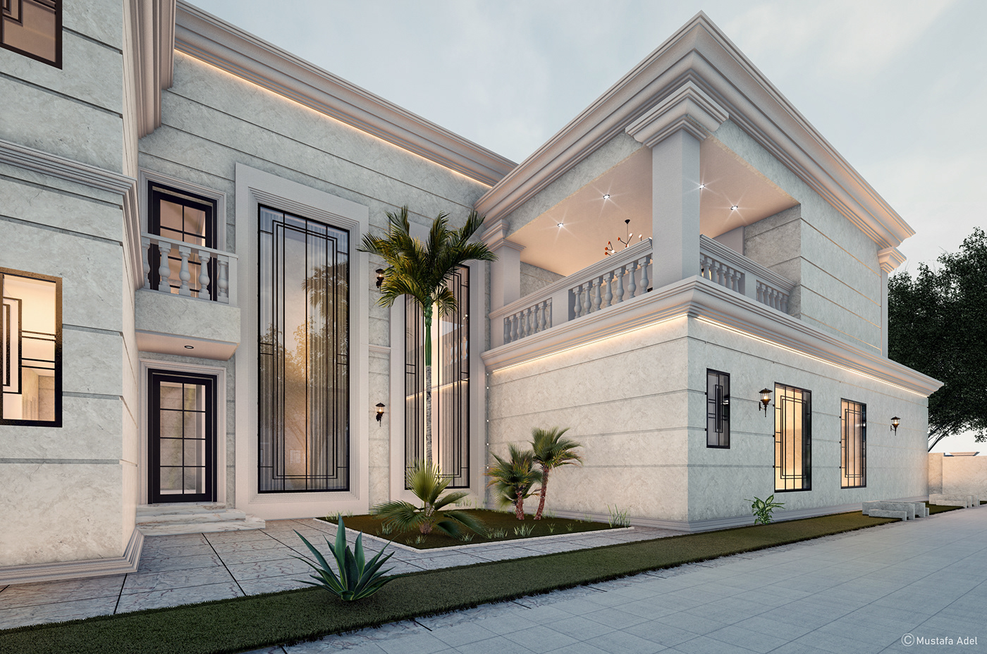 Anastasiya Gushchina丨别墅建筑丨"New Calssic Villa" in KSA-3