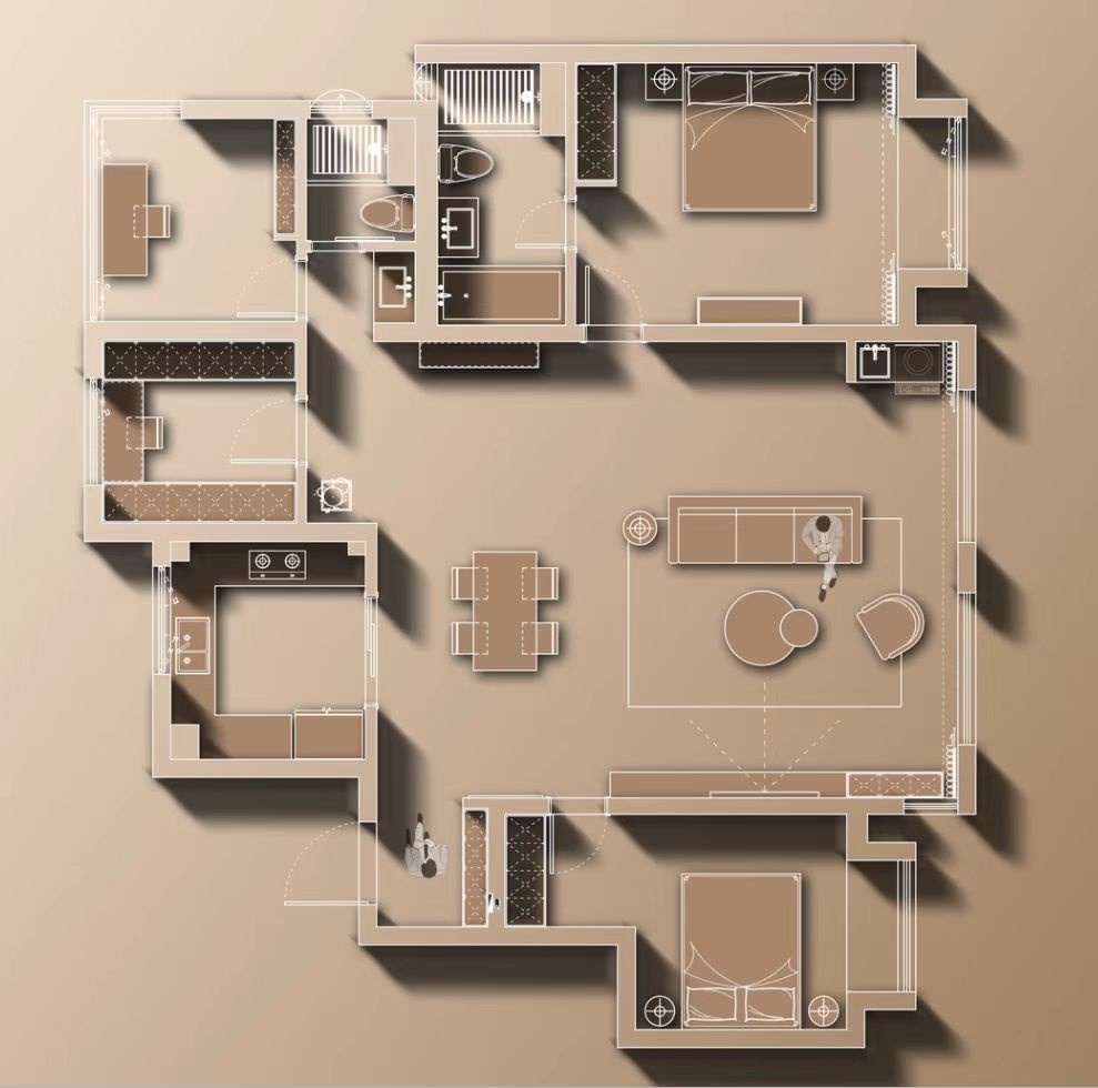 爆改 145㎡精装房丨中国合肥丨安徽飞墨设计-38