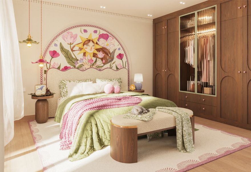 波西米亚风格的梦幻卧室-11