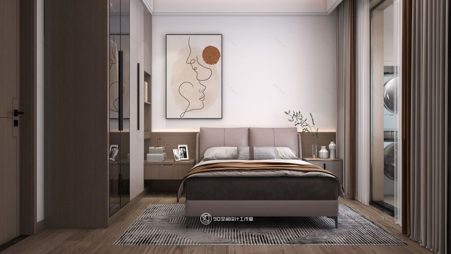 蒲公英现代风格住宅设计丨90 空间设计-27