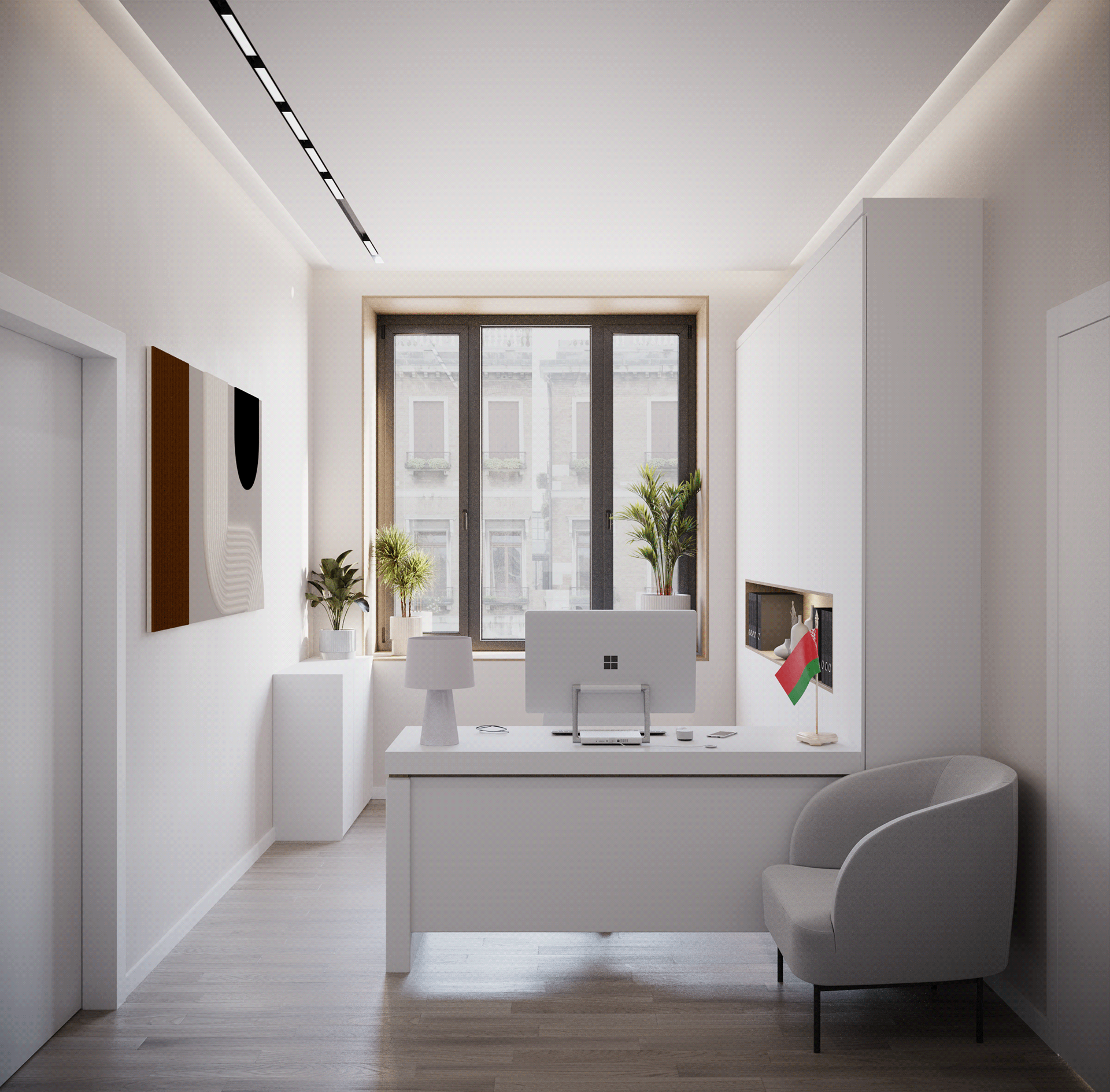 政府机构设计项目（办公室空间室内设计与3D可视化）-30