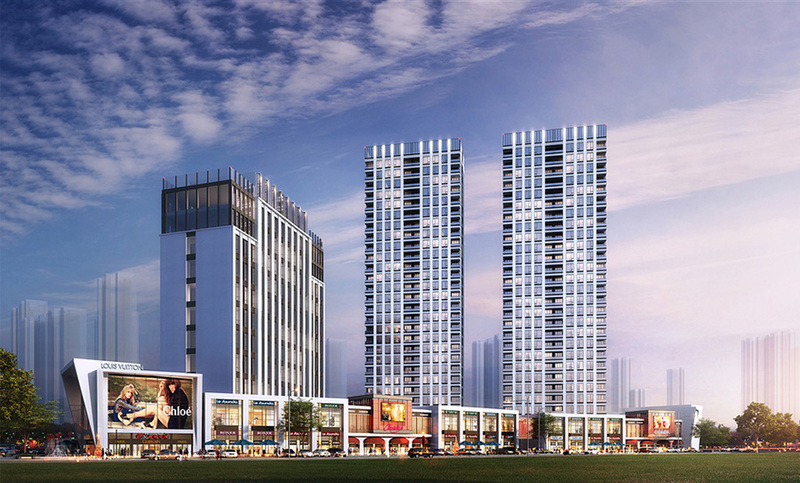 繁华都市中的宜居绿洲·商住楼建筑外观设计案例-16