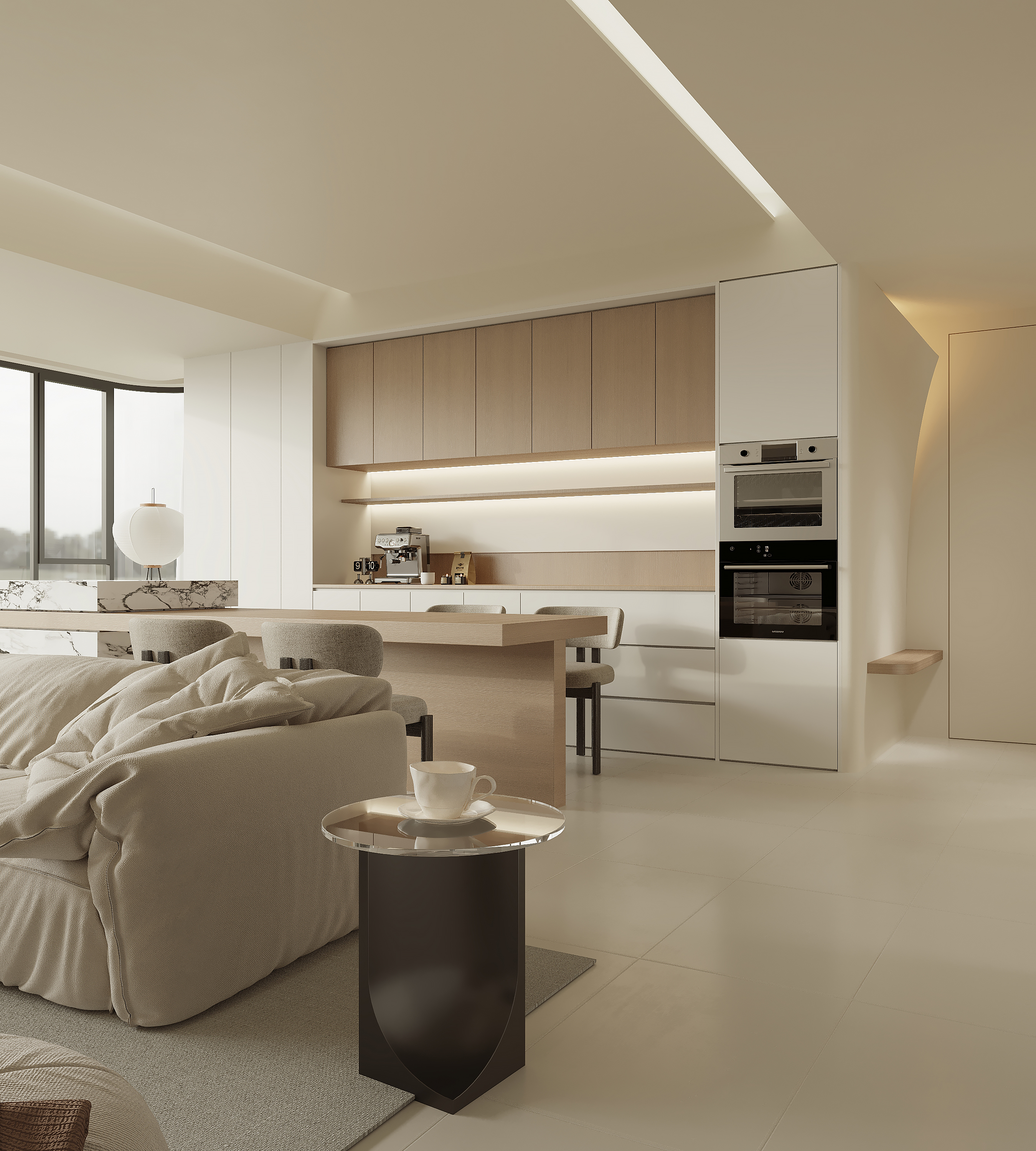 现代奶油风住宅设计-精装房改造项目-17