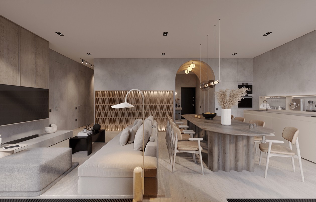 120 平北欧风暖色系日景夜景设计案例-1