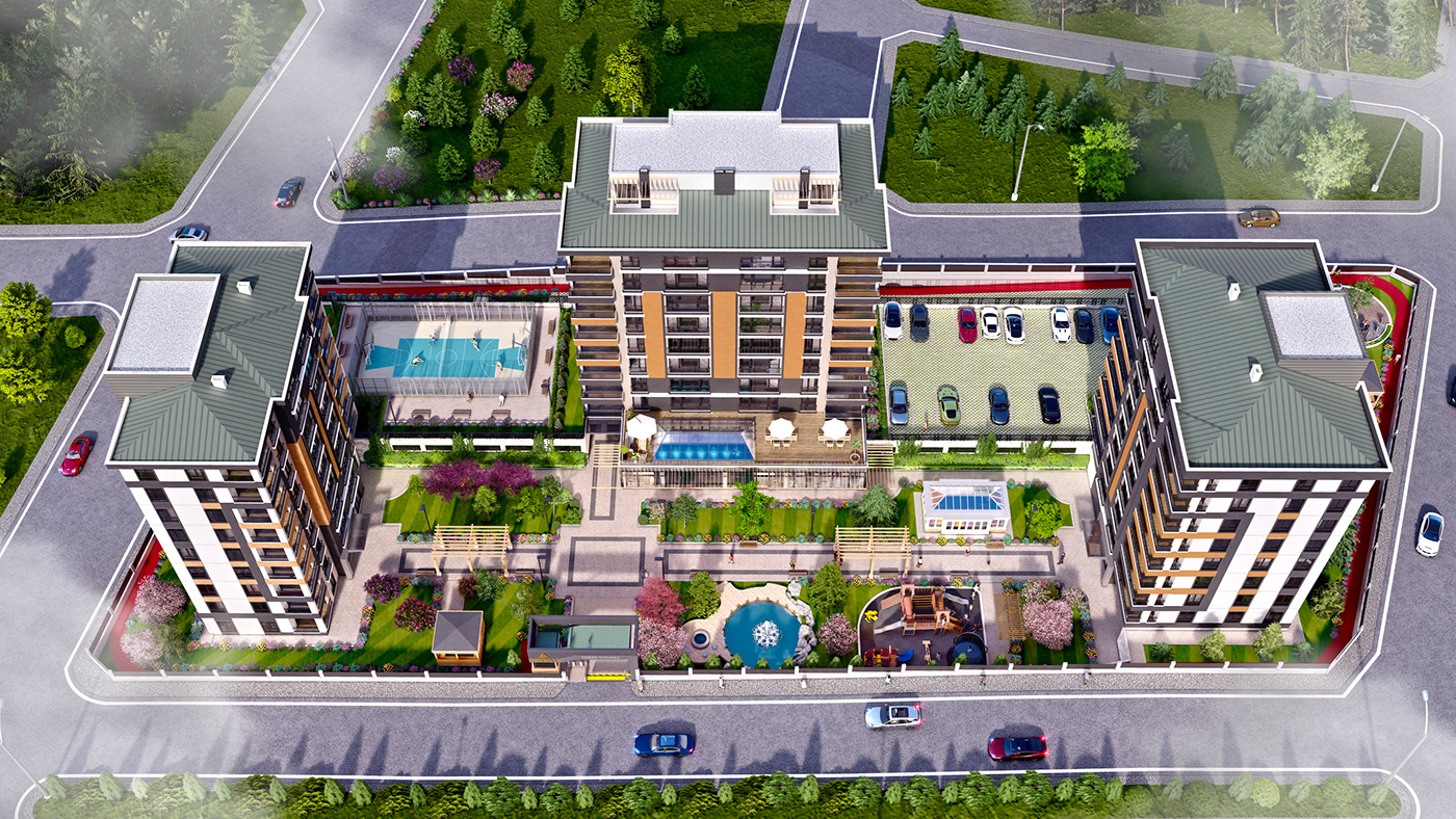 Anastasiya Gushchina丨公寓建筑丨Residential Exterior Design - Aniamtion-5