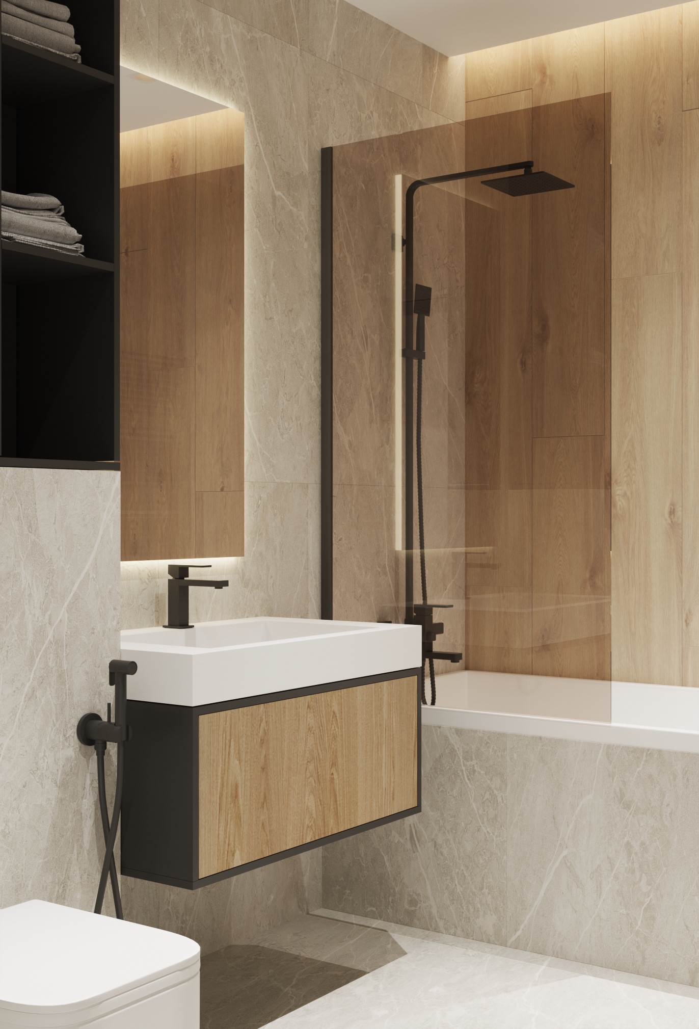 113㎡原木与高级灰 打造出精致舒适的住宅-14