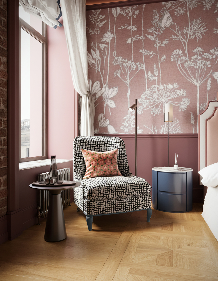 Wine color bedroom-0