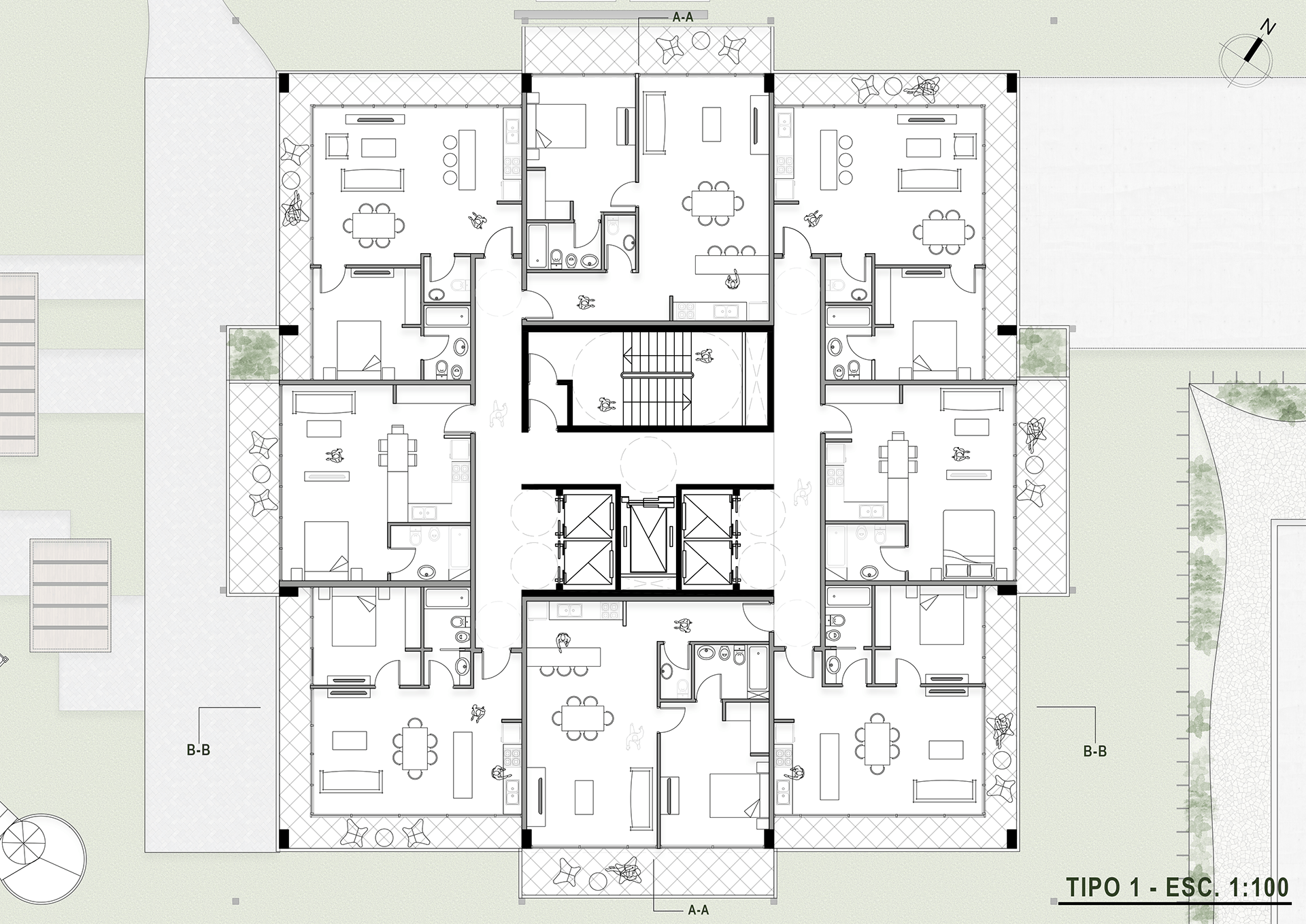 Torre de Viviendas | A4 Cátedra Plan B | 2025-14