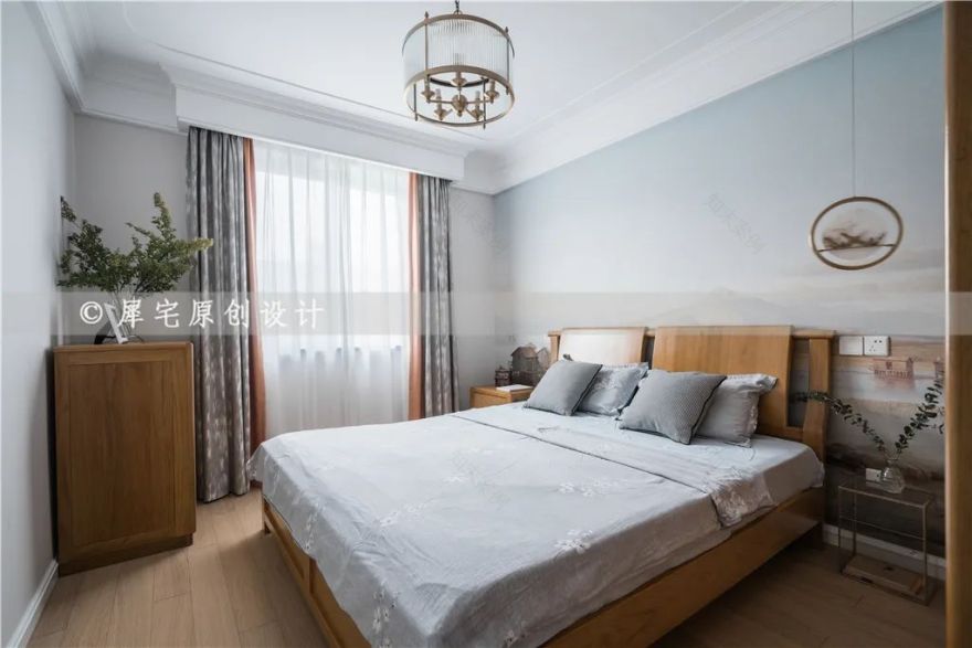 蓝白色调打造温馨美式风,70 平小宅变身多功能空间-52