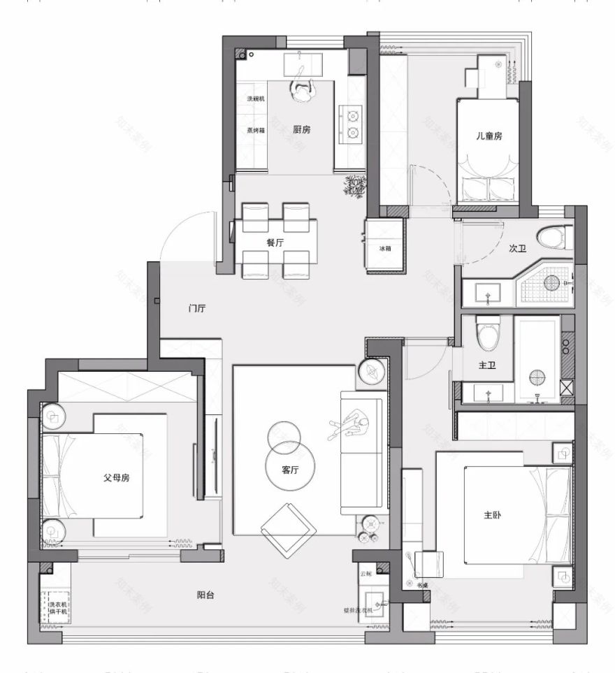 木元素++ 奶油质感私宅丨晓安设计-5