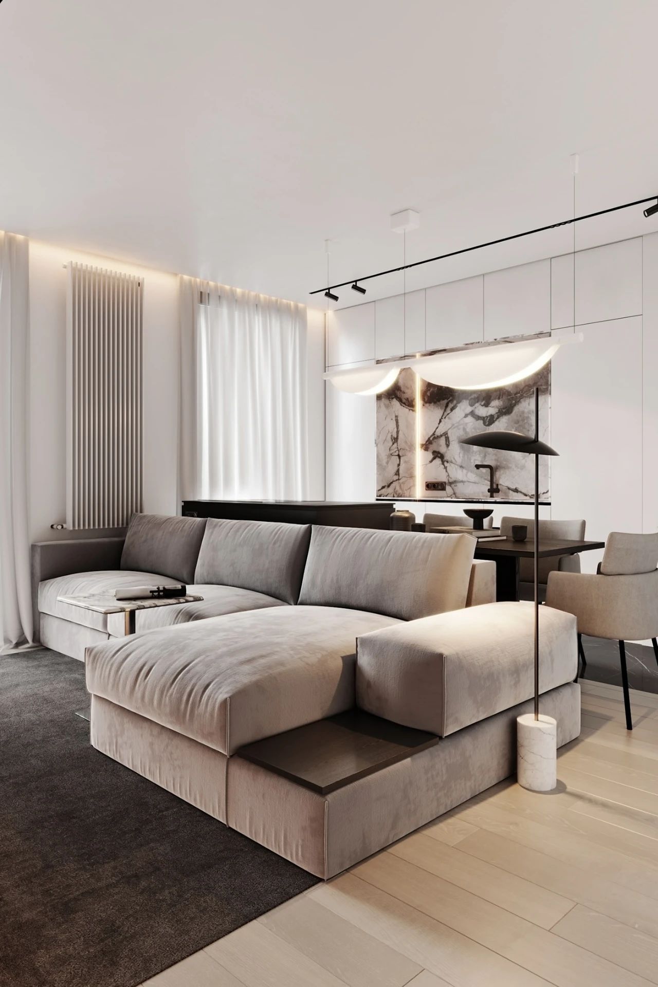 基辅黑白灰禁欲系家居,Anastasiia Reznichenko 现代设计典范-5