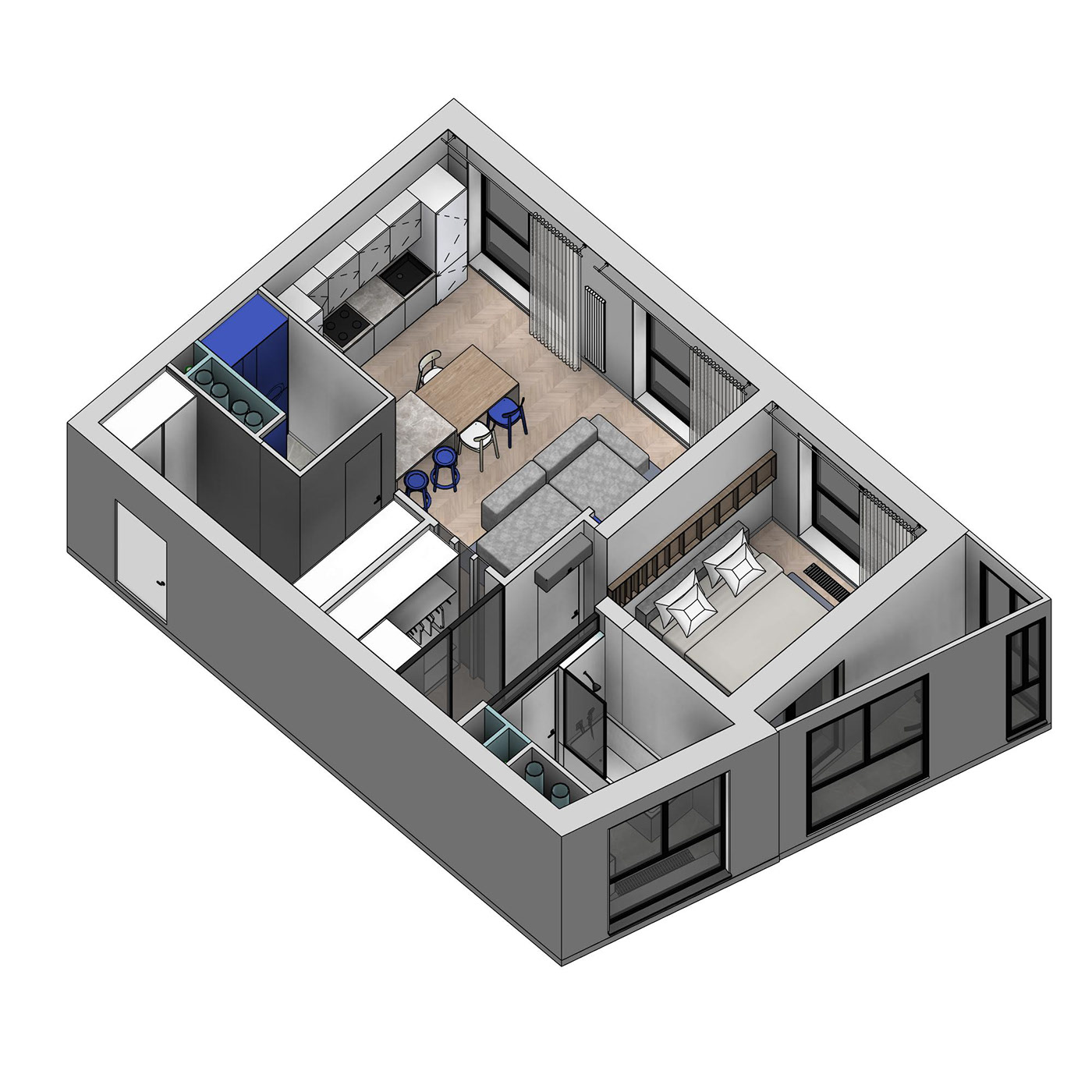 62.6㎡小空间公寓设计 超精致！-0