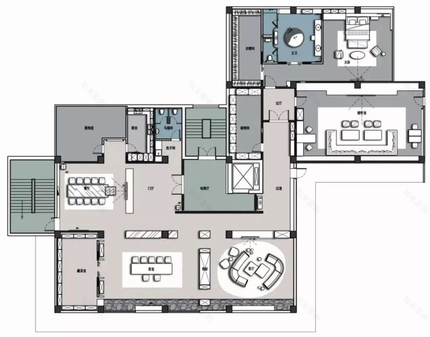 深圳福田区 1000㎡顶级奢华会所设计 | 低调优雅的高级灰空间-62