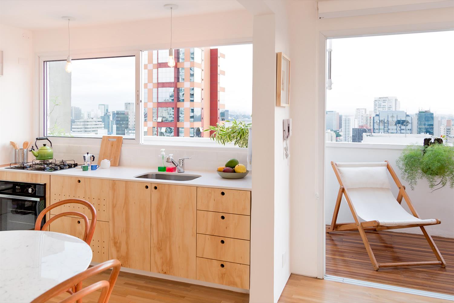 巴西圣保罗木质公寓,城市美景尽收眼底-7